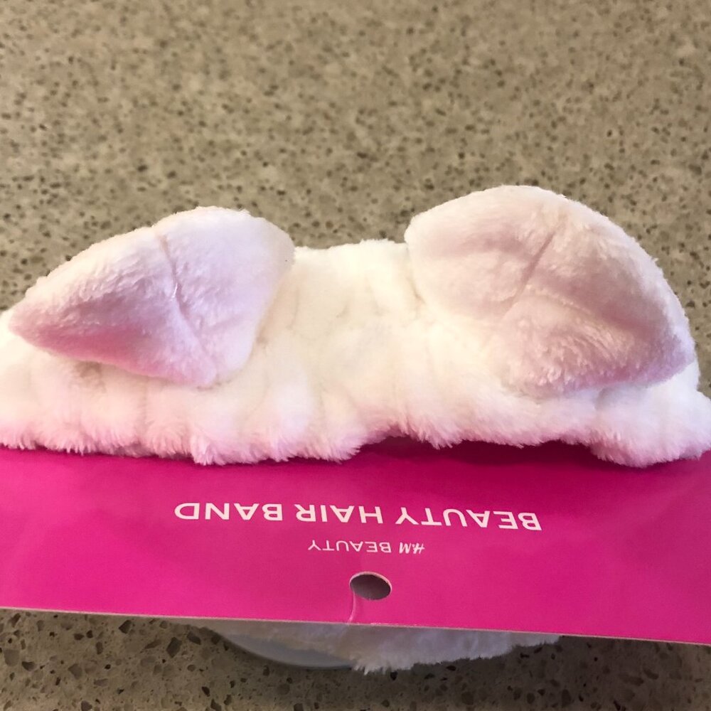 H&M Beauty Hair Band Headband Cute Cat Ear White Spa Facial Skincare Makeup - Picture 6 of 11